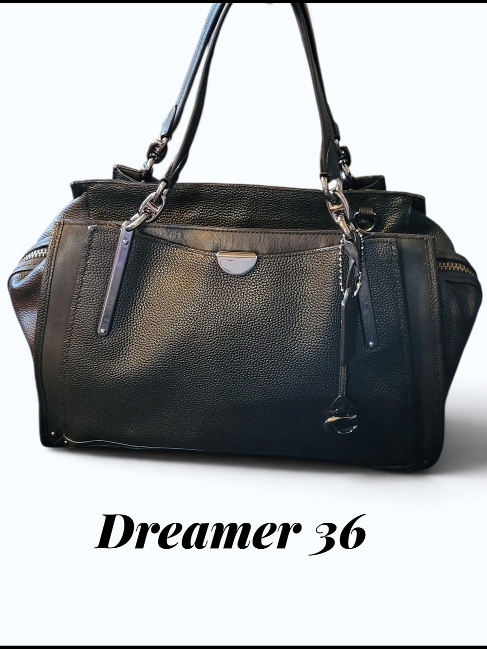 COACH DREAMER 36 Black Leather Tote Bag